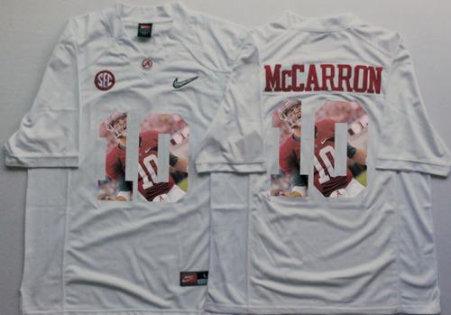 Crimson Tide 10 AJ McCarron White Player Fashion Stitched NCAA Jersey