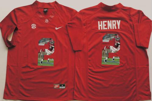 Crimson Tide 2 Derrick Henry Red Player Fashion Stitched NCAA Jersey