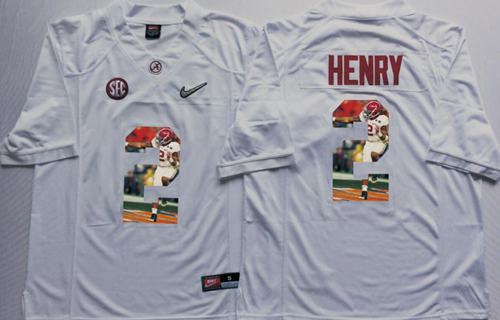 Crimson Tide 2 Derrick Henry White Player Fashion Stitched NCAA Jersey