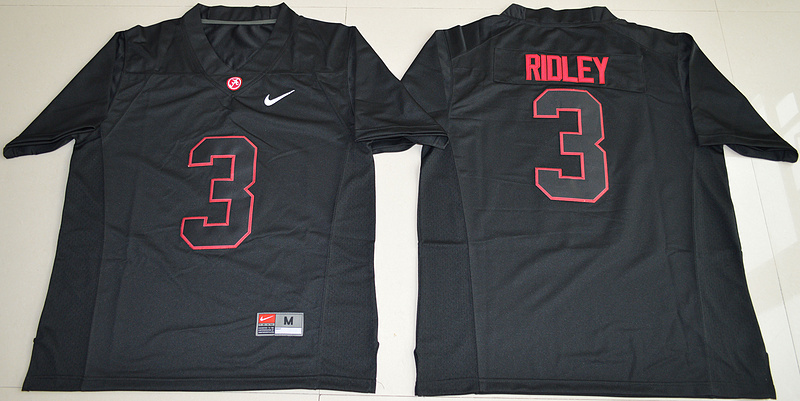 Crimson Tide 3 Calvin Ridley Blackout Limited Stitched NCAA Jersey