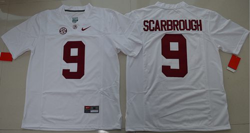 Crimson Tide 9 Bo Scarbrough White Limited Stitched NCAA Jersey