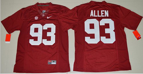 Crimson Tide 93 Jonathan Allen Red Limited Stitched NCAA Jersey