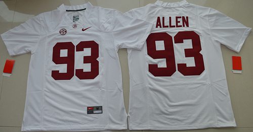 Crimson Tide 93 Jonathan Allen White Limited Stitched NCAA Jersey