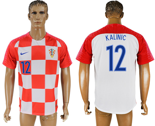 Croatia 12 KALINIC Home 2018 FIFA World Cup Thailand Soccer Jersey