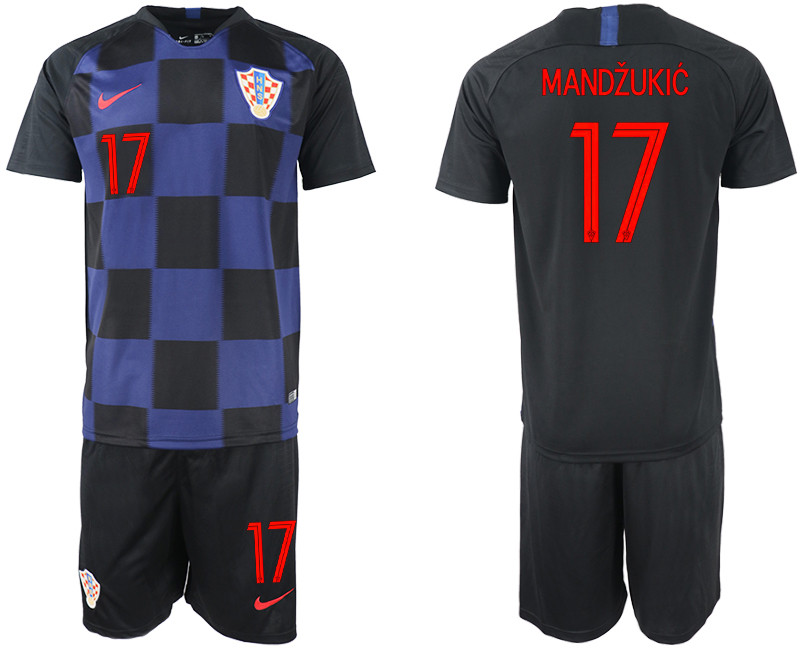 Croatia 17 MANDZUKIC Away 2018 FIFA World Cup Soccer Jersey