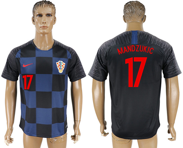 Croatia 17 MANDZUKIC Away 2018 FIFA World Cup Thailand Soccer Jersey