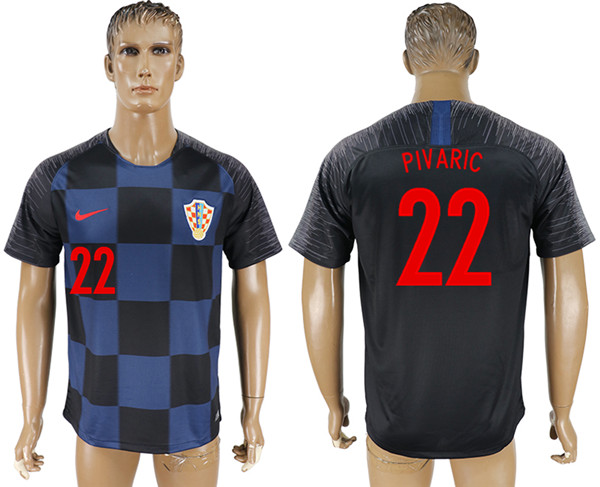 Croatia 22 PIVARIC Away 2018 FIFA World Cup Thailand Soccer Jersey