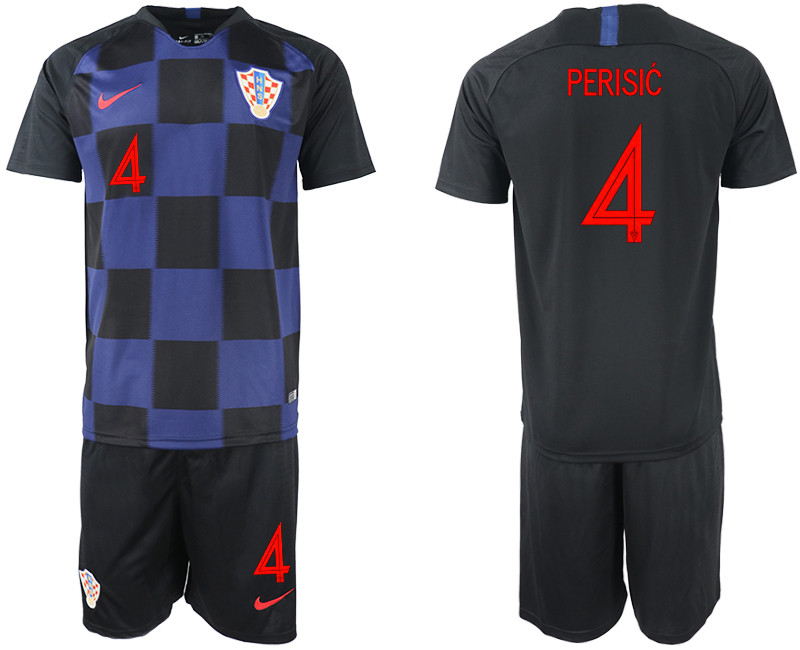 Croatia 4 PERISIC Away 2018 FIFA World Cup Soccer Jersey