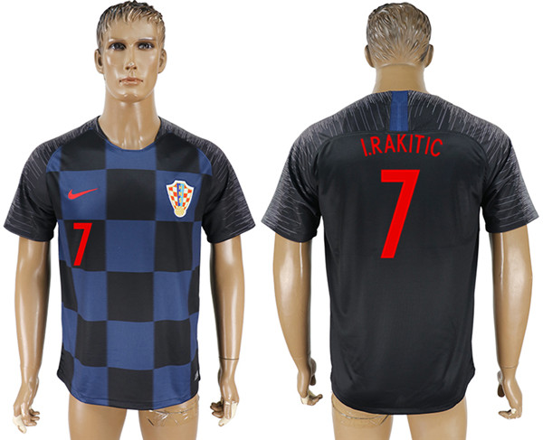 Croatia 7 I.RAKITIC Away 2018 FIFA World Cup Thailand Soccer Jersey