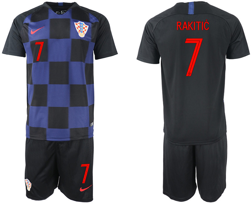 Croatia 7 RAKITIC Away 2018 FIFA World Cup Soccer Jersey