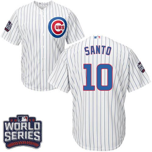 Cubs 10 Ron Santo White Home 2016 World Series Bound Stitched Youth MLB Jersey