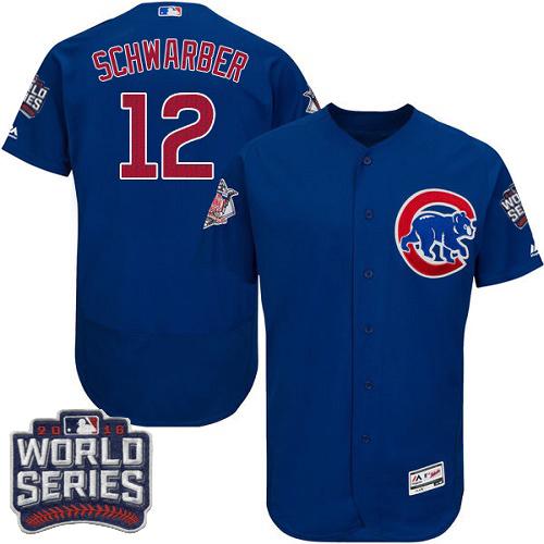 Cubs 12 Kyle Schwarber Blue Flexbase Authentic Collection 2016 World Series Bound Stitched MLB Jersey