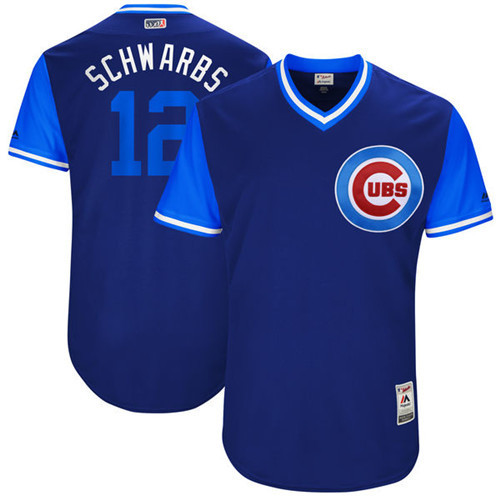 Cubs 12 Kyle Schwarber Schwarbs Majestic Royal 2017 Players Weekend Jersey
