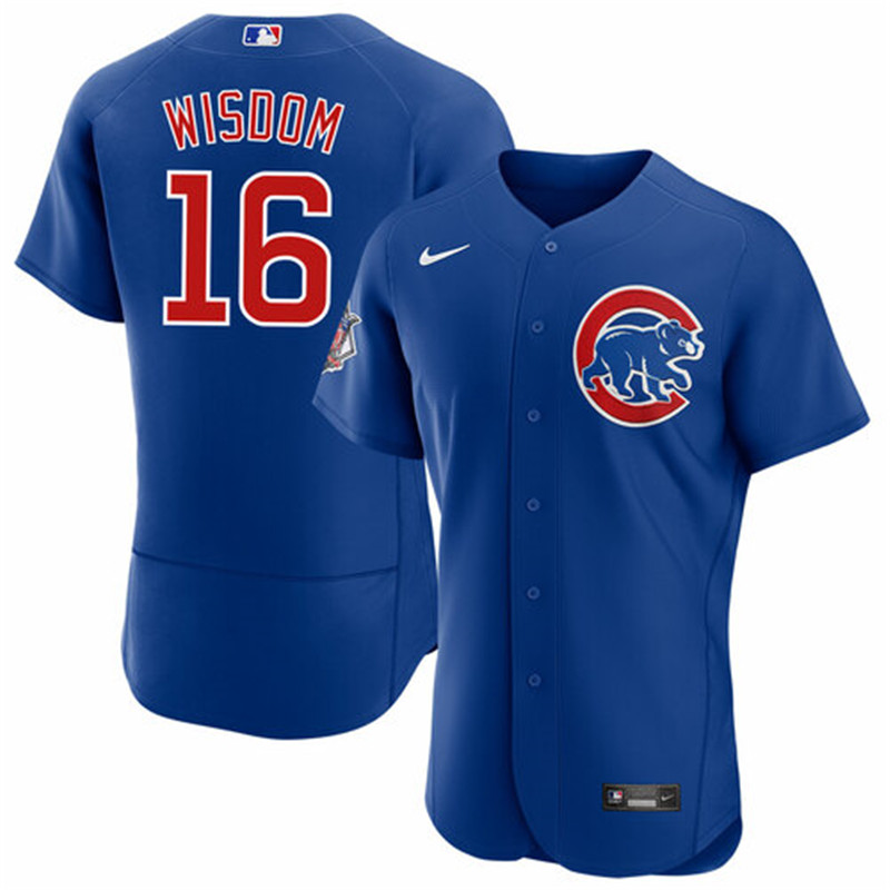 Cubs 16 Patrick Wisdom Royal Nike Flexbase Jersey