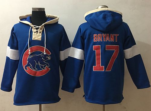 Cubs 17 Kris Bryant Blue Pullover MLB Hoodie