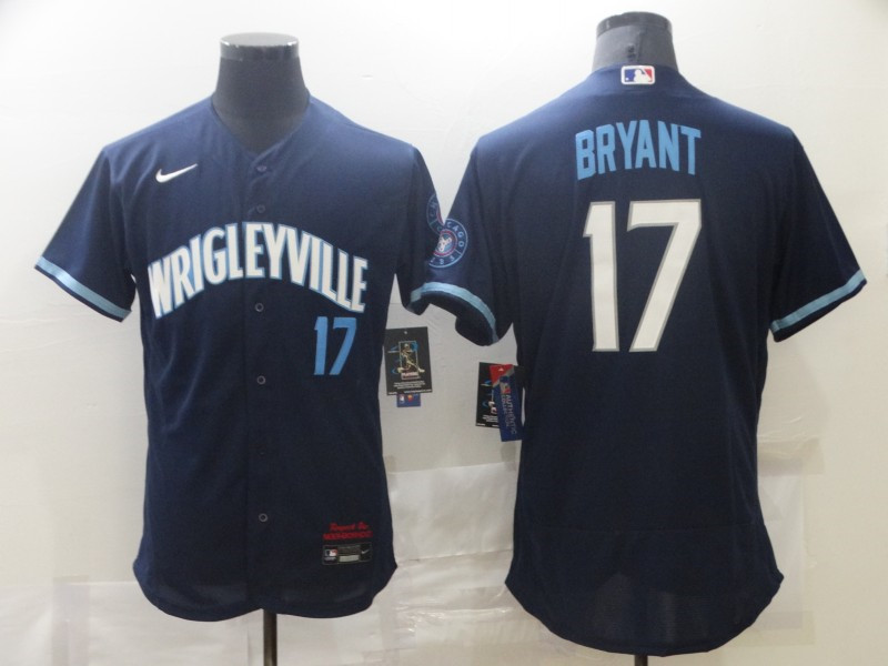 Cubs 17 Kris Bryant Navy 2021 City Connect Flexbase Jersey