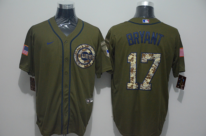 Cubs 17 Kris Bryant Olive 2020 Nike Cool Base Jersey