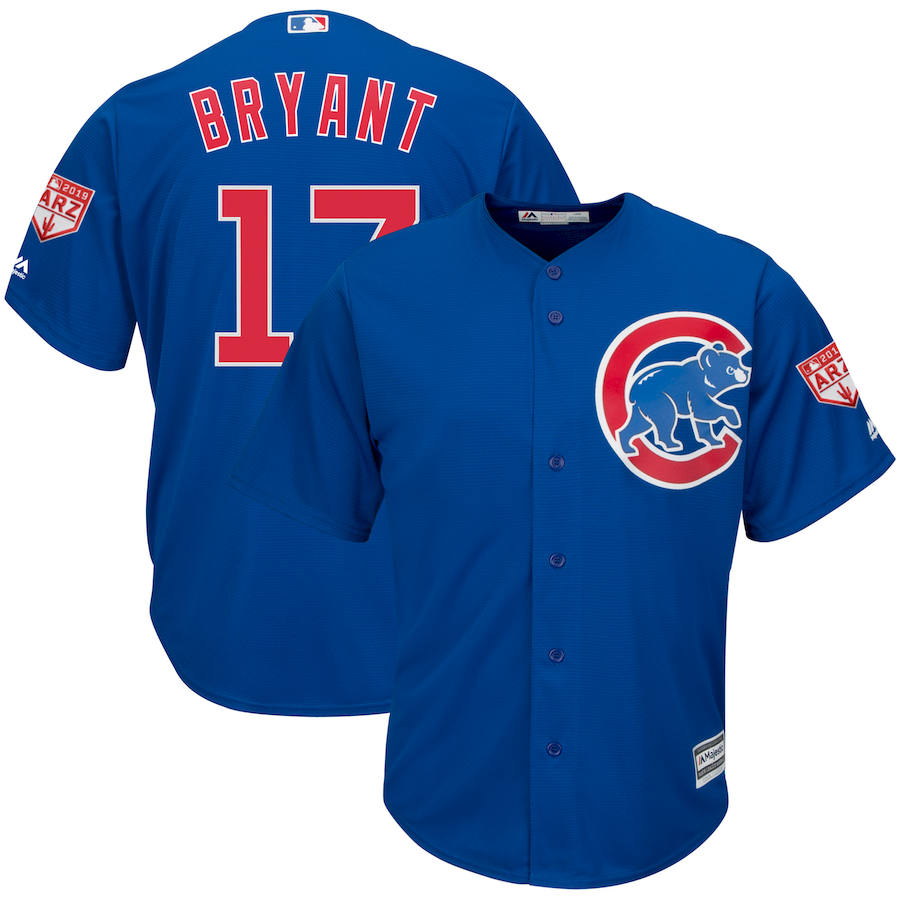 Cubs 17 Kris Bryant Royal 2019 Spring Training Cool Base Jersey