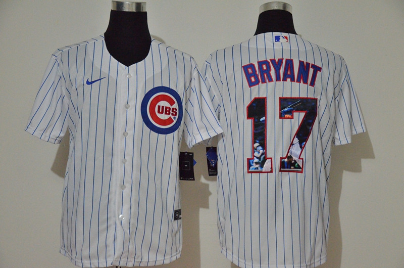 Cubs 17 Kris Bryant White Nike Cool Base Player Jersey