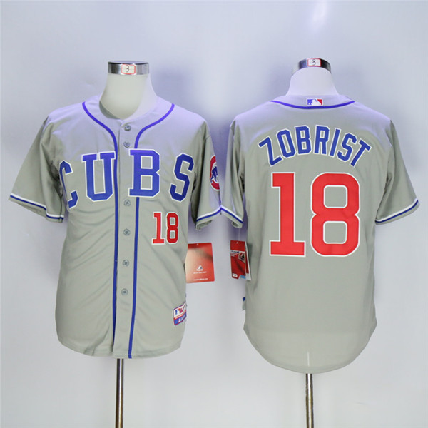 Cubs 18 Ben Zobrist Gray Cool Base Jersey