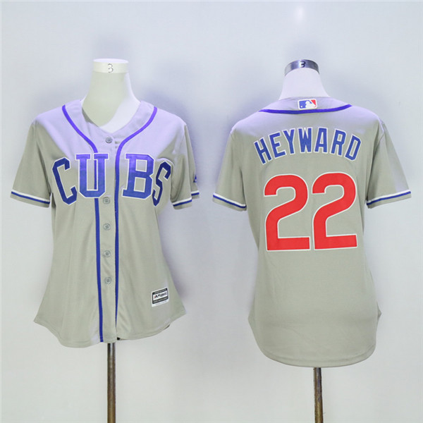 Cubs 22 Jason Heyward Gray Women Cool Base Jersey