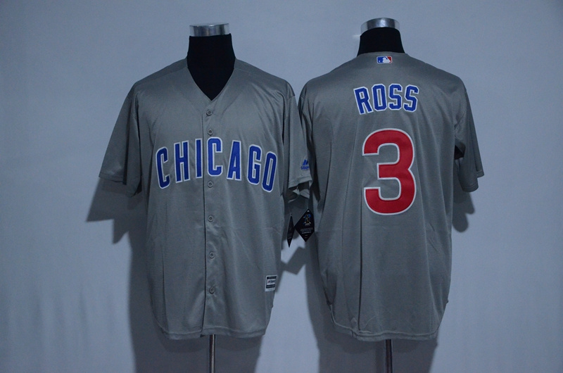 Cubs 3 David Ross Grey Road Flexbase Authentic Collection MLB Jersey