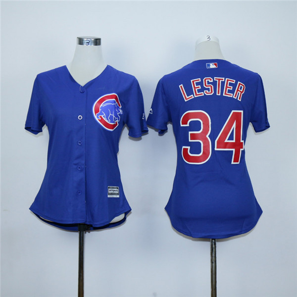 Cubs 34 Jon Lester Royal Women Jersey