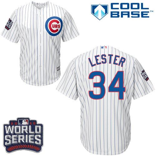 Cubs 34 Jon Lester White Home 2016 World Series Bound Stitched Youth MLB Jersey