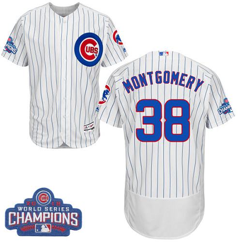 Cubs 38 Mike Montgomery White Flexbase Authentic Collection 2016 World Series Champions Stitched MLB Jersey