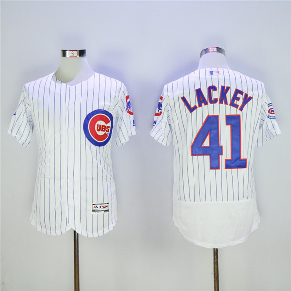 Cubs 41 John Lackey White Flexbase Jersey