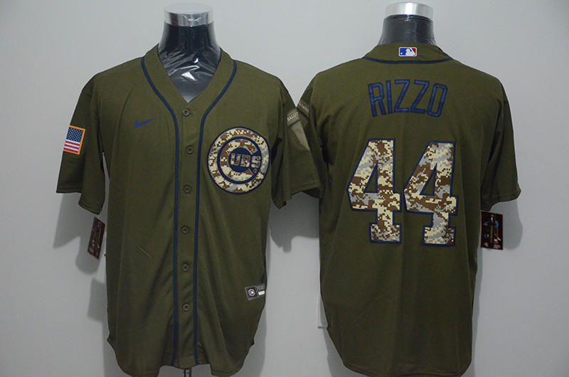 Cubs 44 Anthony Rizzo Olive 2020 Nike Cool Base Jersey