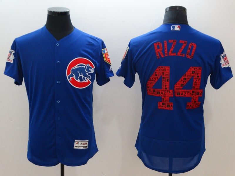 Cubs 44 Anthony Rizzo Royal 2018 Spring Training Flexbase Jersey