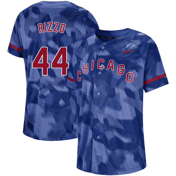 Cubs 44 Anthony Rizzo Royal Camo Fashion Jersey