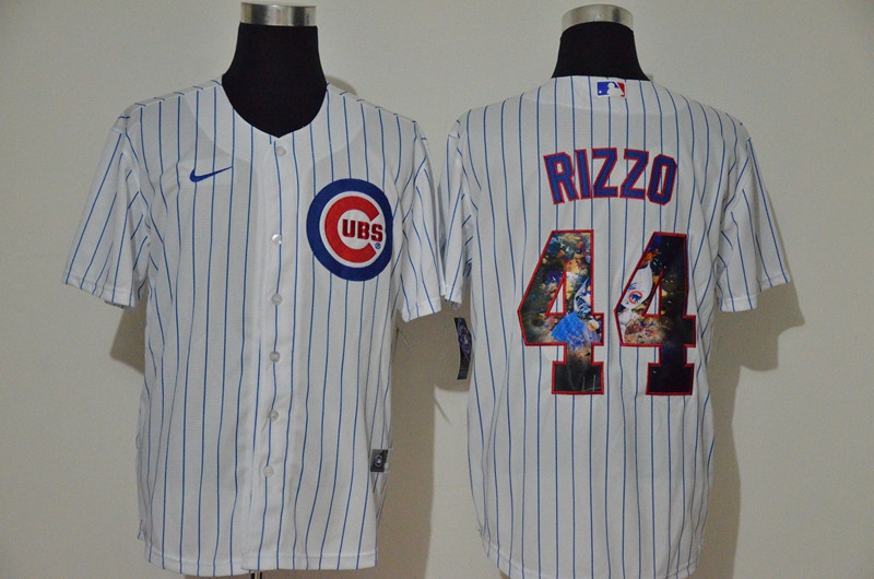 Cubs 44 Anthony Rizzo White Nike Cool Base Player Jersey