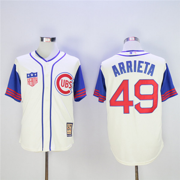 Cubs 49 Jake Arrieta Cream Cooperstown Collection Jersey