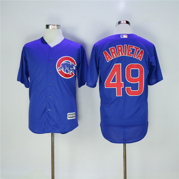 Cubs 49 Jake Arrieta Royal New Cool Base Jersey