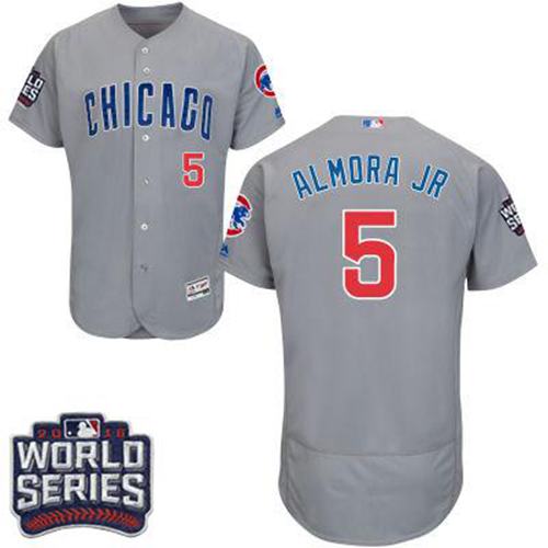 Cubs 5 Albert Almora Jr Grey Flexbase Authentic Collection Road 2016 World Series Bound Stitched MLB Jersey