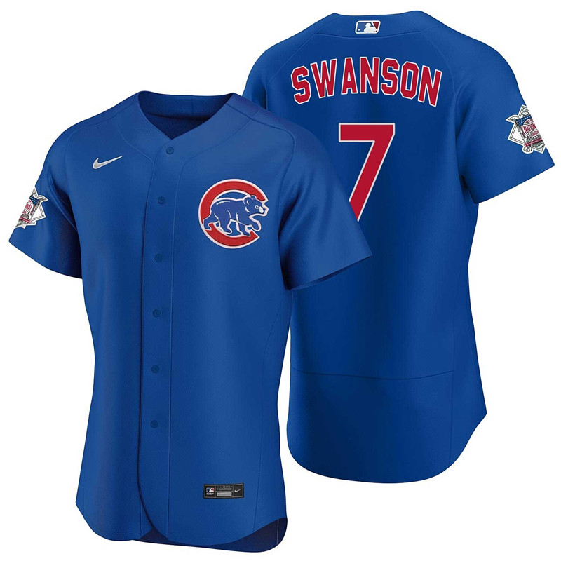 Cubs 7 Dansby Swanson Blue Nike Flexbase Jersey