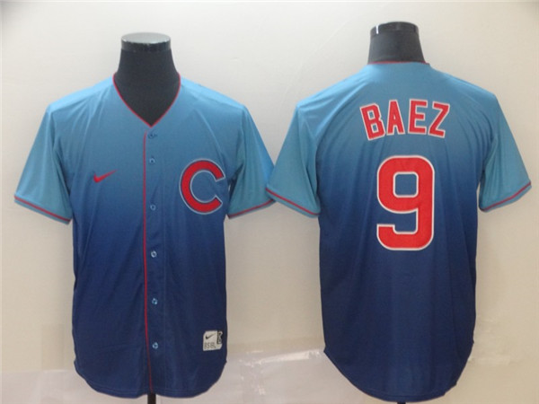 Cubs 9 Javier Baez Blue Drift Fashion Jersey