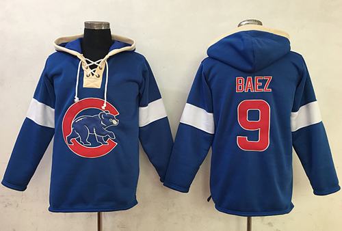 Cubs 9 Javier Baez Blue Pullover MLB Hoodie