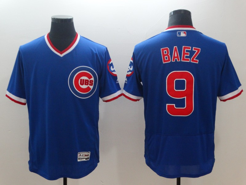 Cubs 9 Javier Baez Royal Throwback Flexbase Jersey