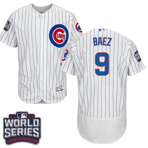 Cubs 9 Javier Baez White Flexbase Authentic Collection 2016 World Series Bound Stitched MLB Jersey