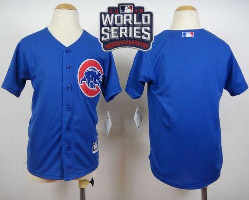 Cubs Blank Blue Alternate 2016 World Series Bound Stitched Youth MLB Jersey