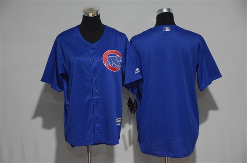 Cubs Blank Blue Strip New Cool Base Stitched MLB Youth Jersey