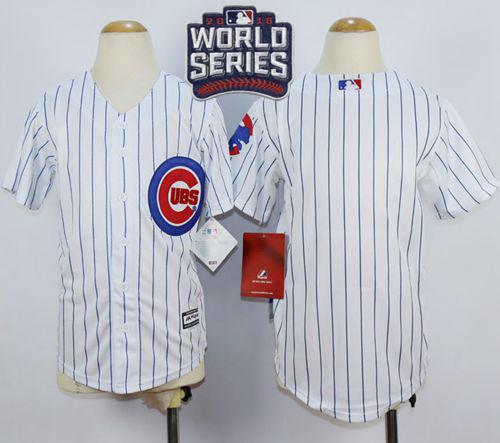 Cubs Blank White Home 2016 World Series Bound Stitched Youth MLB Jersey
