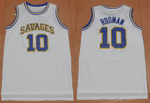 DENNIS RODMAN Jerseys 10 OKLAHOMA SAVAGES college Throwback Stitched Basketball Jersey White