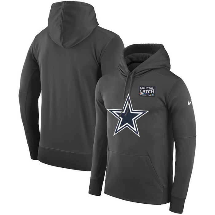 Dallas Cowboys Anthracite  Crucial Catch Performance Hoodie