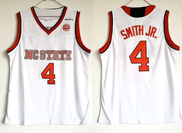 Dennis Smith Jr. 2017 NCAA NC State Wolfpack #4 White Basketball Jersey