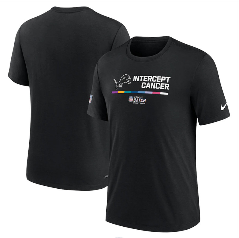 Detroit Lions Nike 2022 NFL Crucial Catch Performance T Shirt Black