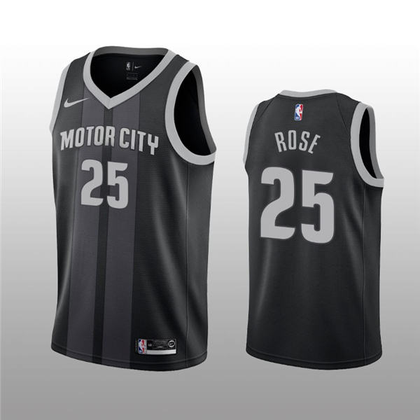 Detroit Pistons #25 Derrick Rose 2019 20 City Black Jersey